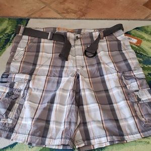 Plaid cargo shorts